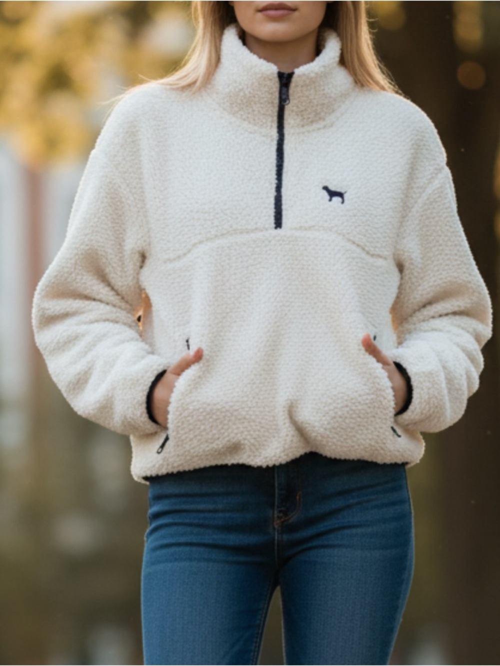 PINK Victoria's Secret PINK 
Sherpa Quarter Zip Fleece